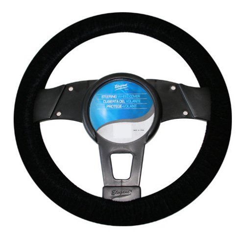 Elegant 35011 Black Velour Steering Wheel Cover