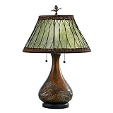 Americana Green Mica Carved Table Lamp