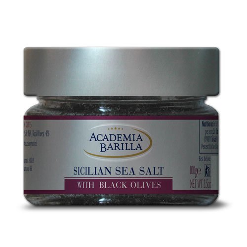 Academia Barilla Natural Sea Salt w Black Olives - 3.5oz by Academia Barilla