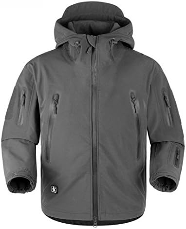 Reebow Gear Army Tactical Soft Shell Outdoor Waterproof Hooded Jacket Gray M