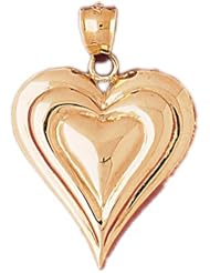 Dazzlers Solid 14k Gold Floating Heart Charm Pendant Available in three colors from jewelsberry (weights: 4.6 grams only)