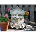Concrete Cast Stone Garden Smile Leaf Face Plaque