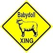 Babydoll Xing Sign Sheep Crossing