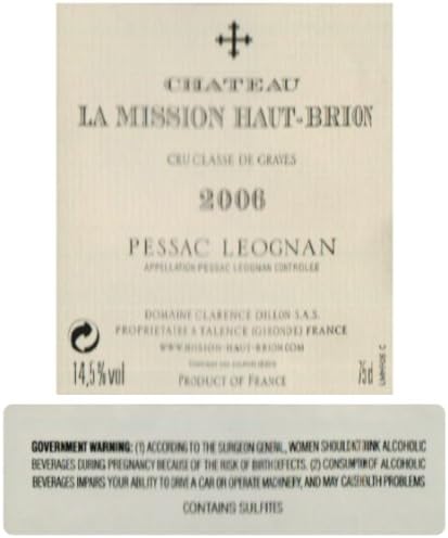 2006 Mission Haut-Brion Bordeaux 750 mL