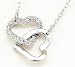 Jewelry Locker White Gold-Plated Swarovski Crystal Double Heart Pendant Necklace