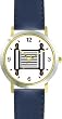 Toran Scroll No.1 Judaica Jewish Theme - WATCHBUDDY&reg; DELUXE TWO-TONE THEME WATCH - Arabic Numbers - Blue Leather Strap-Size-Large ( Men's Size or Jumbo Women's Size )