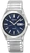 Stainless Steel Solar Quartz Textured Expansion Blue Dial