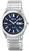 Stainless Steel Solar Quartz Textured Expansion Blue Dial