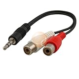 3.5mm Male to 2 RCA Left & Right Audio Female Adapter