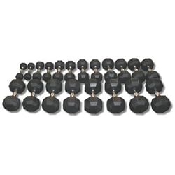 Body Solid SDRS550 5-50-Pound Rubber Hex Dumbbell Set