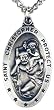 Big St. Christopher Charms , 24"stainless Steel Necklace Chain