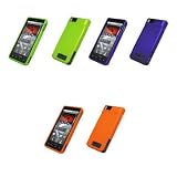 3 Pack of Premium Hard Case Cover Protectors (Neon Green, Orange, Purple Rubberized) for Motorola Droid X MB810