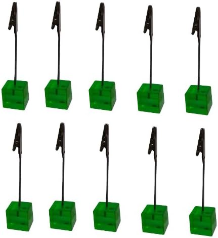 10 Green Cube Memo Clips with Alligator Clasps for Displaying Photos
