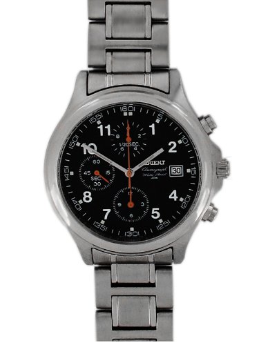 Orient Black Dial Quartz Chronograph, Alarm Watch CTT00002B