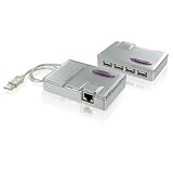 ハイパーツールズ USB1.1 CAT5 45m延長器 & 4ポートHUB USB-EX50H4の画像