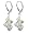 Stylish Clear Swarovski Crystal Cluster Sterling Silver Leverback 1" Long Dangle Earrings
