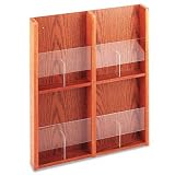 Buddy Products 641-11 Up to 4-pocket wood literature display wall rack, medium oak