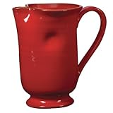 Vietri Italian Dinnerware Rosso Vecchio Red Footed Pitcher