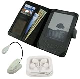 rooCase 3n1 Folio (Black) Leather Case with LED Clip-On Book Light and Earbud for Amazon Kindle Wireless Reading Device with 6 rooCase 3n1 Folio (Black) Leather Case with LED Clip-On Book Light and Earbud for Amazon Kindle Wireless Reading Device with 6