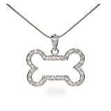 Eve's Addiction The Dog Pound CZ Bone Sterling Silver Pendant