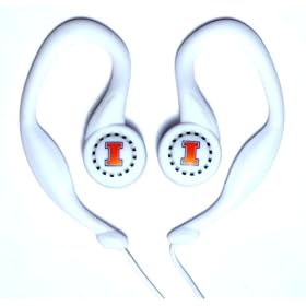 Koss SportClip Earphones with Wind Up Storage Case - University of Illinois logo by 
