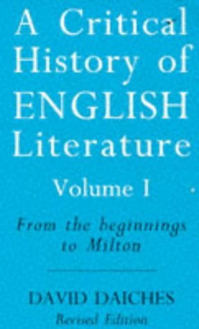A Critical History of English Literature 1