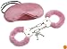 California Exotic Novelties Faux Fur Covered Metal Handcuffs with Keys and Blindfold
