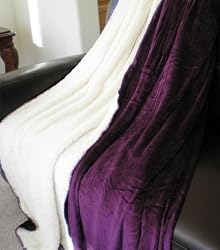Super Soft Faux FUR / Micro Fiber Reversible Blanket / Bedspread / Throw , Black