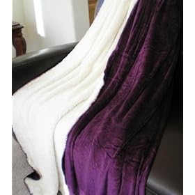 Super Soft Faux FUR / Micro Fiber Blanket / Bedspread / Throw - Purple