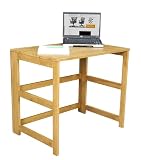Solid Wood Folding Compact Computer Desk in Medium Oak