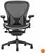 Aeron Chair by Herman Miller - Home Office Desk Task Chair Fully Loaded Highly Adjustable Large Size (C) - PostureFit Lumbar Back Support Cushion Graphite Frame Classic Carbon Pellicle