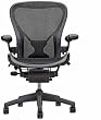 Aeron Chair by Herman Miller - Home Office Desk Task Chair Fully Loaded Highly Adjustable Large Size (C) - PostureFit Lumbar Back Support Cushion Graphite Frame Classic Carbon Pellicle