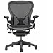 Aeron Chair by Herman Miller - Highly Adjustable Graphite Frame - with PostureFit - Carbon Classic (Medium)