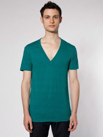 American Apparel Tri-Blend Short Sleeve Deep V-Neck