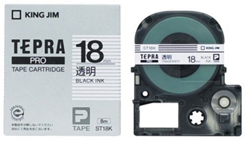 KING JIM Proテープカートリッジ 透明ラベル 18mm ST18K