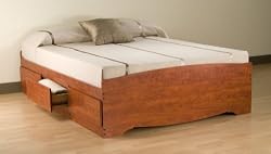 Full / Double 6 drawer Platform Storage Bed Cherry