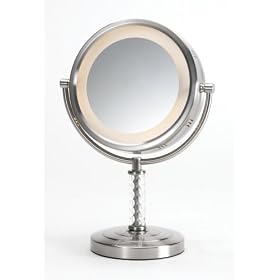 Jerdon HL856MNC 8-Inch Table Top Mirror, 6X Magnification, Nickel Finish