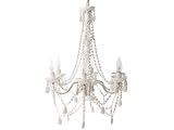 Present Time Gypsy Chandelier 6 Arm White with Plug