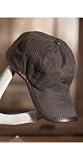 Men's Oil Cloth & Leather Baseball Cap