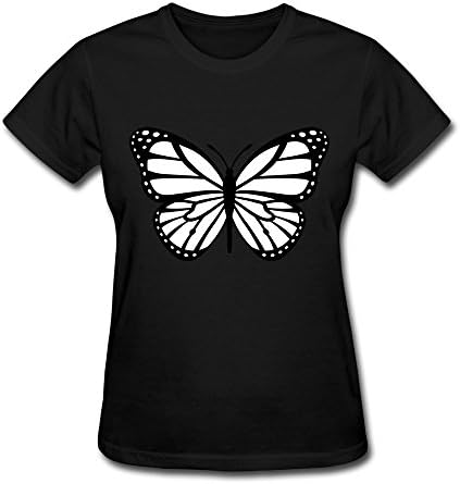 Sihan Monarch Butterfly Black White Women's Fashion Tshirts Size L Black