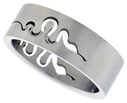 StainlessSteel5/16in.(8mm)FlatBandw/SnakeCut-OutDesign(AvailableinSizes7to14),size10