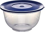 Emsa - 503715 - Superline - Saladier avec Couvercle - Transparent / Bleu - 3,5 L - Diamètre: 26 cm