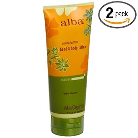 Alba Botanica Cocoa Butter Hand and Body Lotion, 7-Ounce Bottle (Pack of 2) by Alba