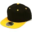 100% Cotton Snapback Solid Blank Adjustable Back Baseball Cap Hat Black Yellow