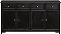 Furniture online: Oxford 58"w Buffet, FOUR DRAWER, BLACK