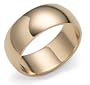 14k Yellow Gold 8mm Plain Half Round Band