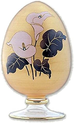 Egyptian Glass Egg from the Desert Crystal Chaton Colletion - Orchid & Black Leaves