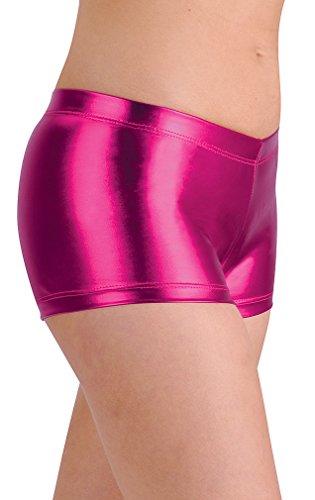 DanzNmotion by Danshuz Women's Metallic Shorts M PINK