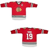 Boys NHL Chicago Blackhawks Toews #19 Hockey Jersey / Sweater - Red (Size: L/XL )