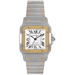 Cartier Mens W20058C4 Santos Galbee Stainless Steel and 18K Gold Watch